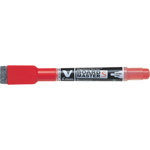 Marqueur effaçable &agrave; sec Vboard Master S avec efface, Bleu, Pointe Fin Absolute Business Supply