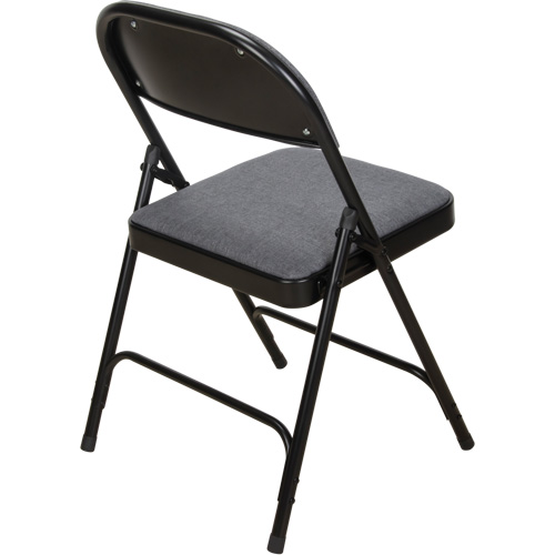 Chaise pliante de luxe en tissu rembourr&eacute;e, Acier, Gris, Capacit&eacute; 300 lb Absolute Business Supply