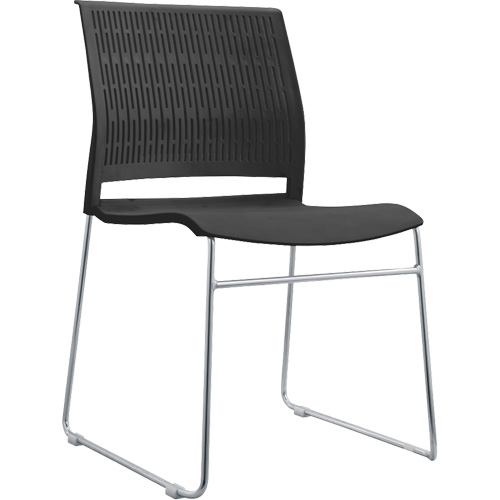 Chaises empilables, Polypropyl&egrave;ne, Hauteur 32-3/8", Capacit&eacute; 250 lb, Noir Absolute Business Supply