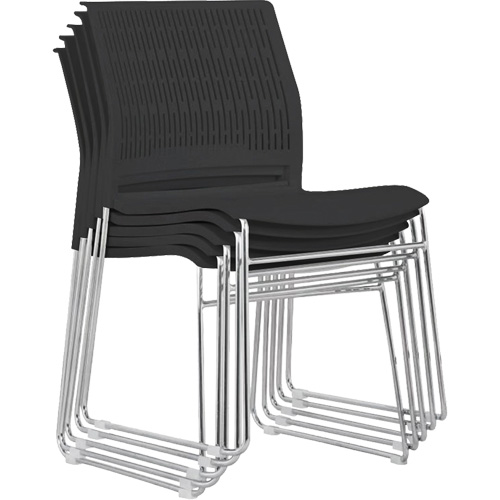 Chaises empilables, Polypropyl&egrave;ne, Hauteur 32-3/8", Capacit&eacute; 250 lb, Noir Absolute Business Supply