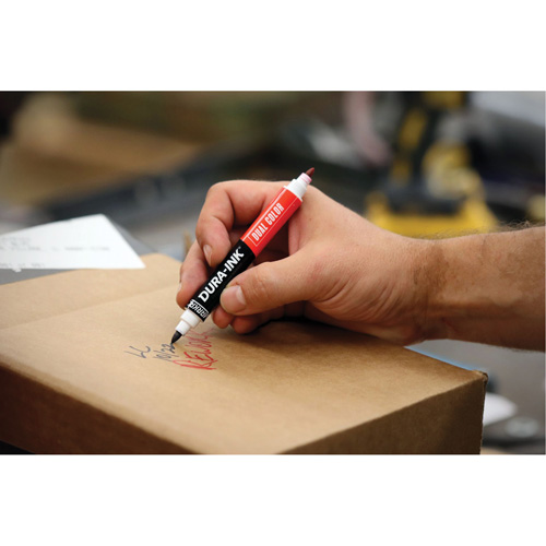 Markal&reg; Dura-Ink&reg; Dual Colour Permanent Ink Marker, Black/Red, Bullet Tip Absolute Business Supply