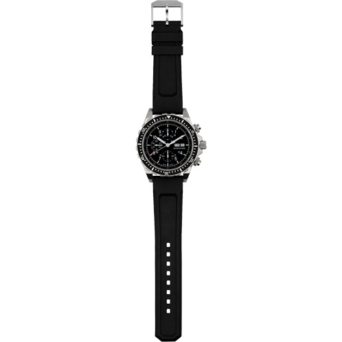 Tr&egrave;s grande montre chronographe automatique pour plongeur/pilote d'avion, Num&eacute;rique, &agrave; piles, 46 mm, Noir Absolute Business Supply