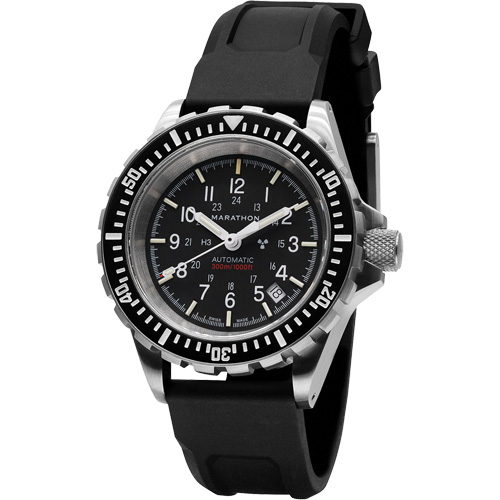 Grande montre automatique de plong&eacute;e, Num&eacute;rique, &agrave; piles, 41 mm, Noir Absolute Business Supply