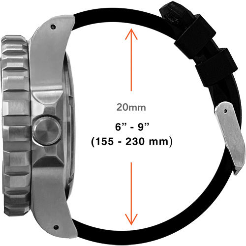 Grande montre automatique de plong&eacute;e, Num&eacute;rique, &agrave; piles, 41 mm, Noir Absolute Business Supply