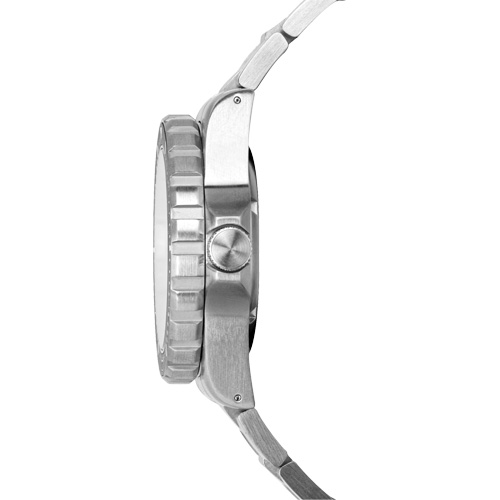 Grande montre automatique de plong&eacute;e avec feuille d'&eacute;rable gris et bracelet en acier inoxydable, Num&eacute;rique, &agrave; piles, 41 mm, Argent Absolute Business Supply