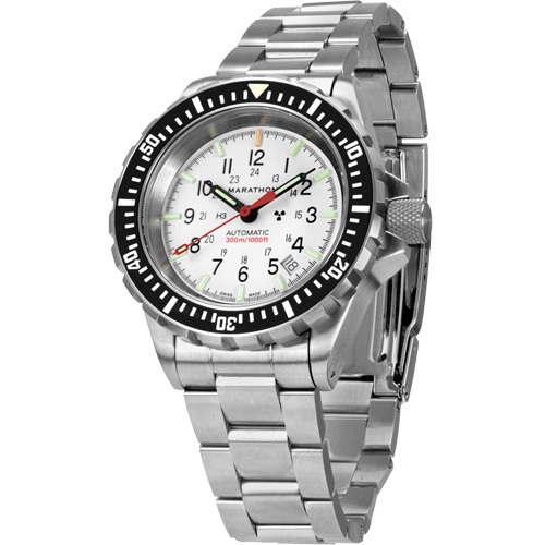 Grande montre automatique de plong&eacute;e &eacute;dition arctique GSAR avec bracelet en acier inoxydable, Num&eacute;rique, &agrave; piles, 41 mm, Argent Absolute Business Supply