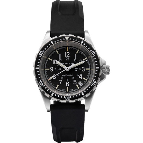 Montre Steel Navigator avec date sur ensemble bracelet en caoutchouc noir de trois morceaux, Num&eacute;rique, &agrave; piles, 36 mm, Noir Absolute Business Supply