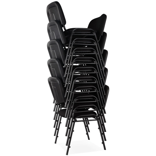 Stacking Chairs, Fabric, 32" High, 250 lbs. Capacity, Black Absolute Business Supply