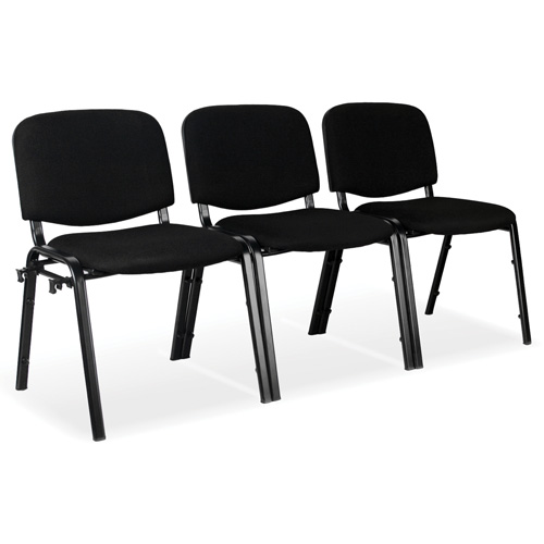 Stacking Chairs, Fabric, 32" High, 250 lbs. Capacity, Black Absolute Business Supply