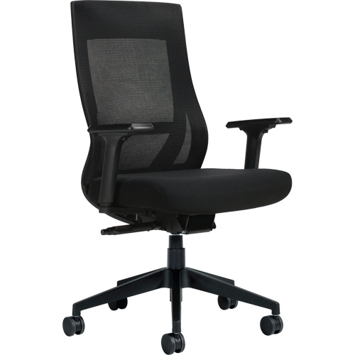 Chaise &agrave; dossier moyen avec m&eacute;canisme &agrave; basculement synchronis&eacute; &agrave; d&eacute;tection de poids , Mailles, Noir Absolute Business Supply