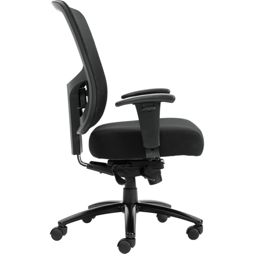 Chaise &agrave; dossier haut avec m&eacute;canisme &agrave; basculement synchronis&eacute; robuste Raven 400, Mailles, Noir, Capacit&eacute; 400 lb Absolute Business Supply
