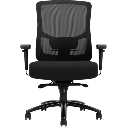 Chaise &agrave; dossier haut avec m&eacute;canisme &agrave; basculement synchronis&eacute; robuste Raven 400, Mailles, Noir, Capacit&eacute; 400 lb Absolute Business Supply