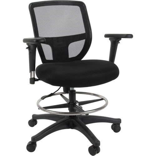Mesh Work Stool, Mobile, Adjustable Height, 450 lbs. Capacity Absolute Business Supply