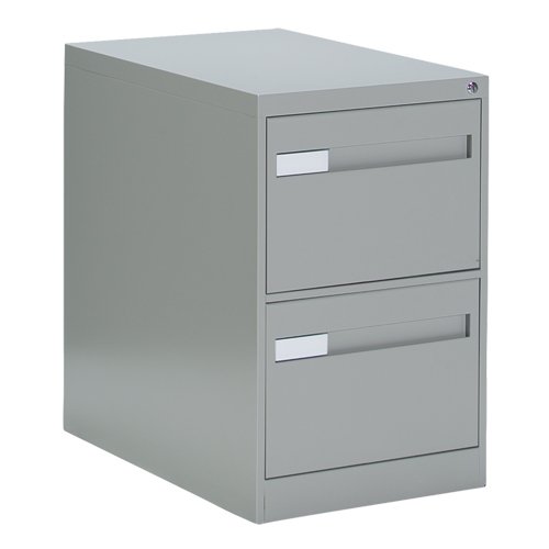 Vertical Filing Cabinet with Recessed Drawer Handles, 2 Drawers, 18.15" W x 26.56" D x 29" H, Grey Absolute Business Supply