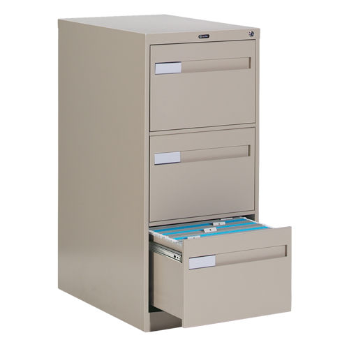 Vertical Filing Cabinet with Recessed Drawer Handles, 3 Drawers, 18.15" W x 26.56" D x 40" H, Beige Absolute Business Supply