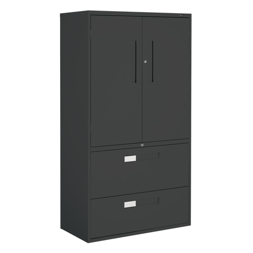 Multi-Stor Cabinet, Steel, 3 Shelves, 65-1/4" H x 36" W x 18" D, Black Absolute Business Supply