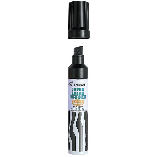 Refillable Super Colour Permanent Marker, Black, Chisel Tip Absolute Business Supply