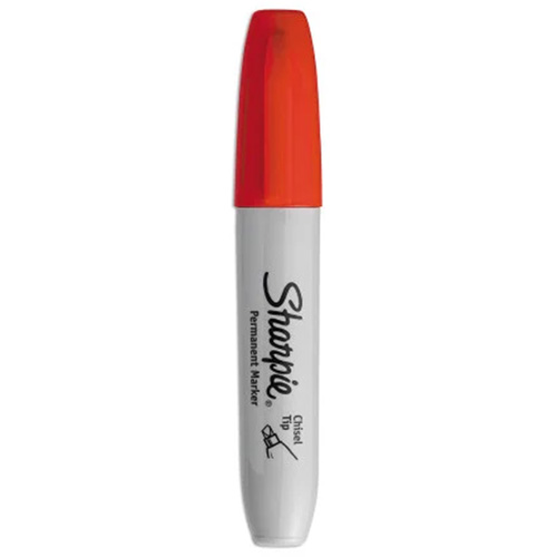 Permanent Marker, Red, Chisel Tip Absolute Business Supply