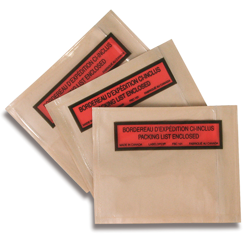 Pochettes pour bordereau d'exp&eacute;dition, 5-1/2" lo x 4-1/2" la Absolute Business Supply
