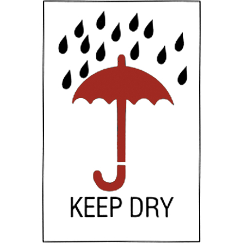 &eacute;tiquettes pour traitement sp&eacute;cial Keep Dry, 6" lo x 4" la, Rouge/blanc Absolute Business Supply