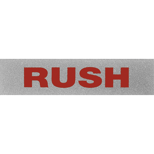 &eacute;tiquettes pour traitement sp&eacute;cial Rush, 5" lo x 2" la, Noir/rouge Absolute Business Supply