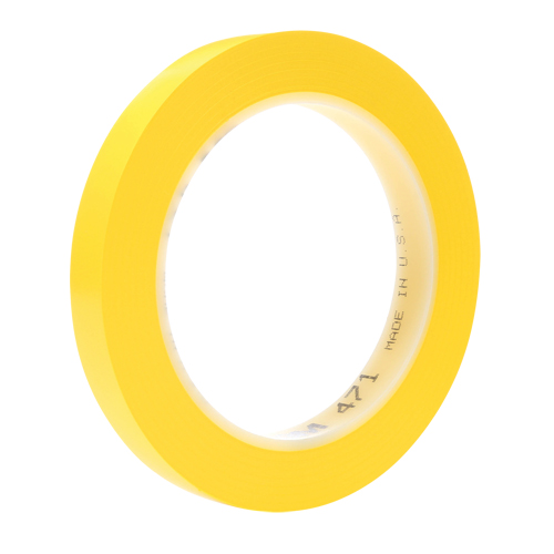 471 Vinyl Tape, 38 mm (1-1/2") W x 32.9 m (108') L, 5.3 mils, Yellow Absolute Business Supply