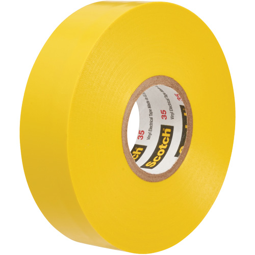 Rubans en vinyle pour codage en couleurs 35 Scotch, 12,7 mm (1/2") x 6,1 m (20'), Jaune, 7 mils Absolute Business Supply