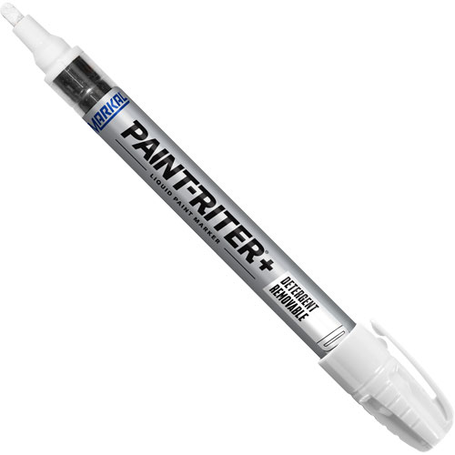 Paint-Riter&reg;+ Detergent Removable Paint Marker, Liquid, White Absolute Business Supply