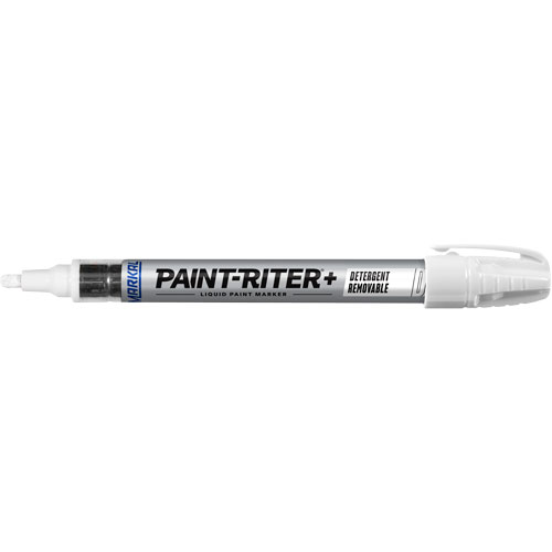 Paint-Riter&reg;+ Detergent Removable Paint Marker, Liquid, White Absolute Business Supply