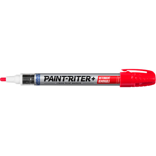 Paint-Riter&reg;+ Detergent Removable Paint Marker, Liquid, Red Absolute Business Supply