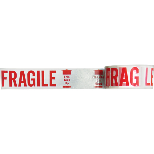 Bilingual Printed Tape – Fragile This Side Up , Red on White Absolute Business Supply