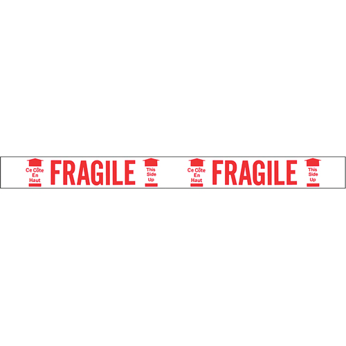 Bilingual Printed Tape – Fragile This Side Up , Red on White Absolute Business Supply