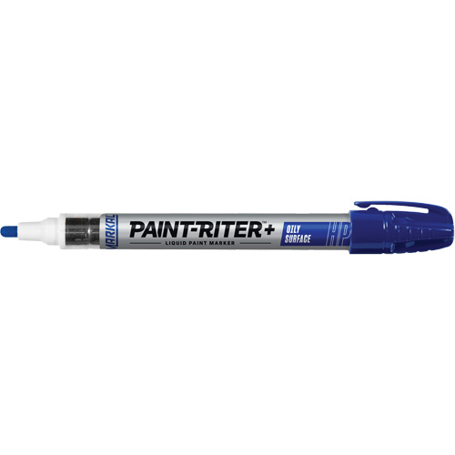 Paint-Riter&reg; + Oily Surface Marker, Liquid, Blue Absolute Business Supply