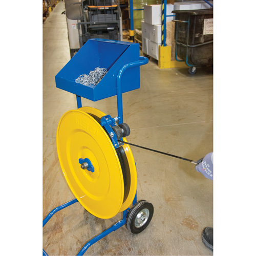 Strapping Dispenser, Polyester/Steel/Polypropylene Straps, 16"/8" Core Dia., 3"/8"/6" Roll Width Absolute Business Supply