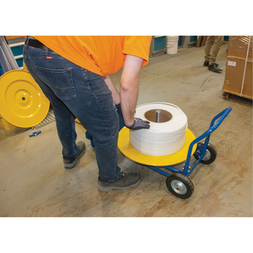 Strapping Dispenser, Polyester/Steel/Polypropylene Straps, 16"/8" Core Dia., 3"/8"/6" Roll Width Absolute Business Supply