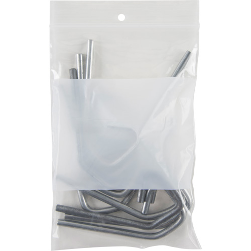 White Block Poly Bags, Reclosable, 6" x 4", 2 mils Absolute Business Supply