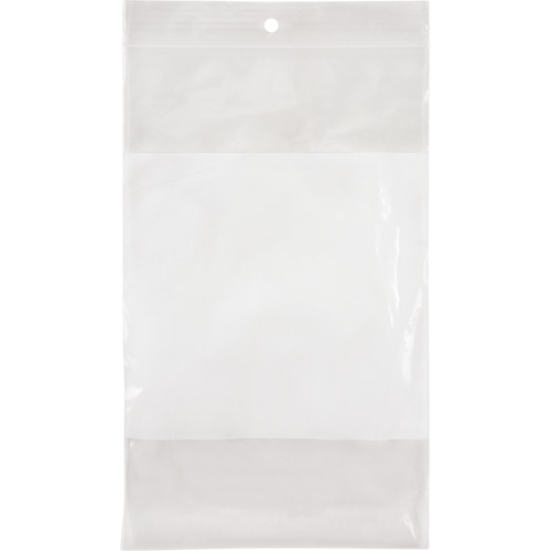 White Block Poly Bags, Reclosable, 8" x 5", 2 mils Absolute Business Supply