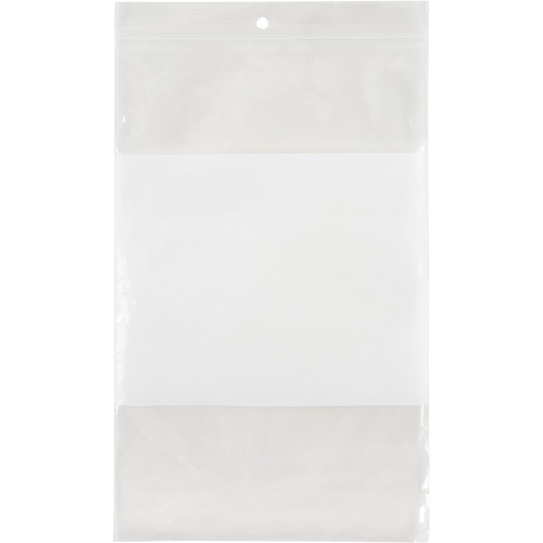 White Block Poly Bags, Reclosable, 9" x 6", 2 mils Absolute Business Supply