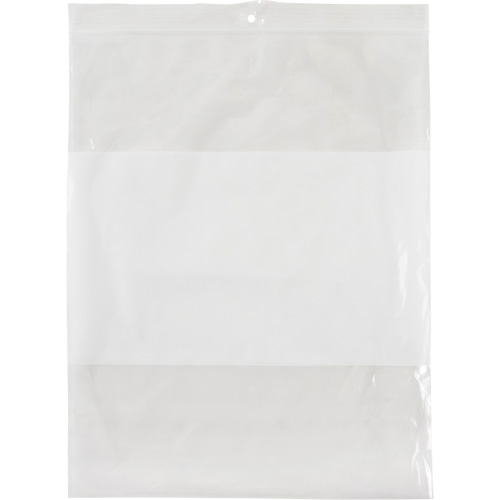 White Block Poly Bags, Reclosable, 10" x 8", 2 mils Absolute Business Supply