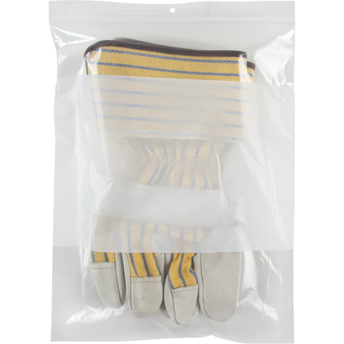 White Block Poly Bags, Reclosable, 12" x 9", 2 mils Absolute Business Supply