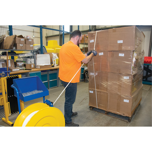 Strapping, Polypropylene, 3/8" W x 12900' L, White, Machine Grade Absolute Business Supply