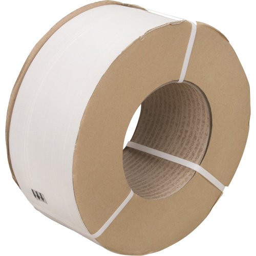 Feuillard, Polypropyl&egrave;ne, 1/2" la x 9900' lo, Blanc, Calibre Machine Absolute Business Supply