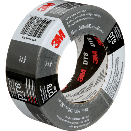 Ruban adh&eacute;sif tout usage DT8, 8 mils, Noir, 48 mm (2") x 55 m (180') Absolute Business Supply