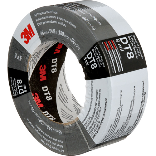 Ruban adh&eacute;sif tout usage DT8, 8 mils, Noir, 48 mm (2") x 55 m (180') Absolute Business Supply