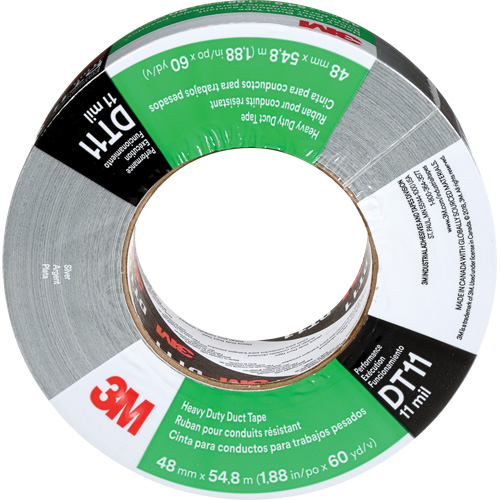DT11 Heavy-Duty Duct Tape, 11 mils, Silver, 48 mm (2") x 55 m (180') Absolute Business Supply