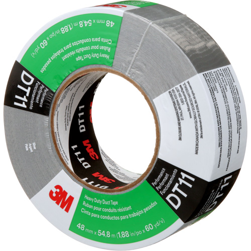 DT11 Heavy-Duty Duct Tape, 11 mils, Silver, 48 mm (2") x 55 m (180') Absolute Business Supply