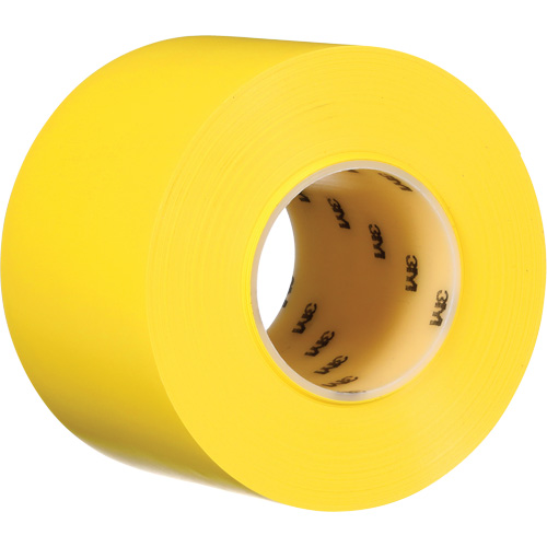 Ruban de marquage de planchers durable 971, 4" x 108', Vinyle, Jaune Absolute Business Supply