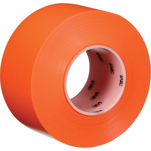 Ruban de marquage de planchers durable 971, 3" x 108', Vinyle, Orange Absolute Business Supply