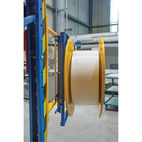 Strapping Dispenser, Polyester/Steel/Polypropylene Straps, 16"/8" Core Dia., 3"/8"/6" Roll Width Absolute Business Supply