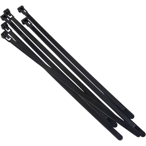 Re-Usable Cable Tie, 8" Long, 50 lbs. Tensile Strength, Black Absolute Business Supply
